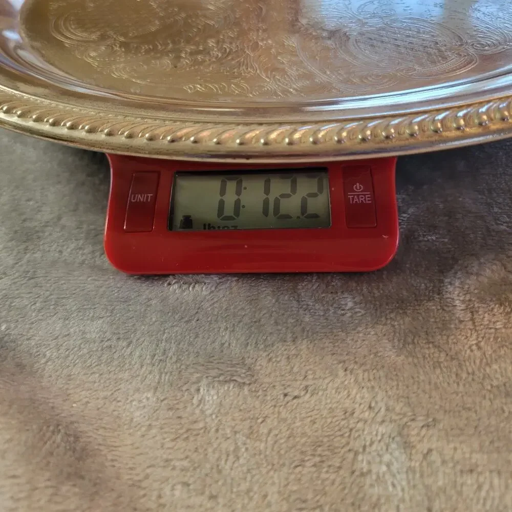 International Silver Co Vtg Silverplate Serving Tray Scroll Design Cottagecore